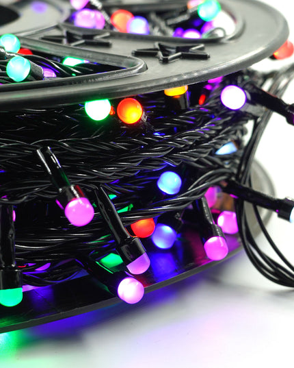 Instalatie de Craciun Liniara Yoto,Prelungitor 220V, 498 LED, 8 Jocuri de Lumini, Controler, Fir