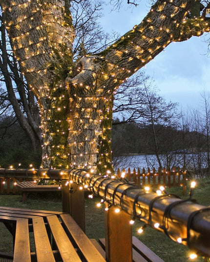 Instalatie de Craciun Liniara Yoto,Prelungitor 220V, 498 LED, 8 Jocuri de Lumini, Controler, Fir