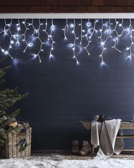 Instalatie de Craciun Premium ® Tip Franjuri, Flash, cu transformator,480 LED-uri, Interconectabila, Fir