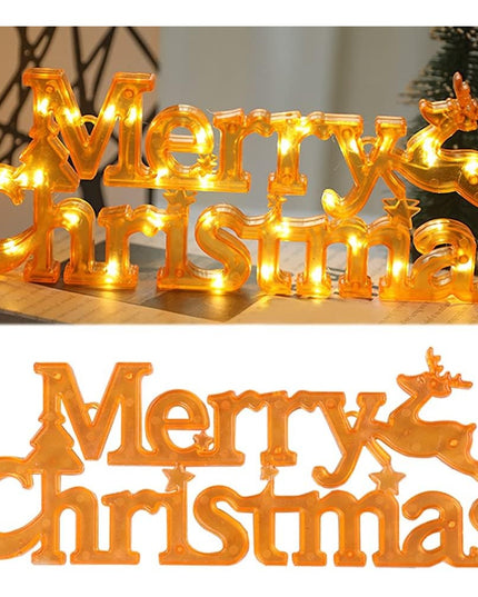 Instalatie LED de Craciun, Litere 3D, Merry Christmas, Lumina Calda, 27.5 x 10.5 x 1.4 cm