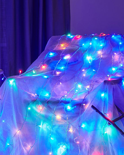 Instalatie de Craciun, ®, Tip Perdea, cu Baterii, 8 Jocuri de Lumini, Telecomanda,200 Led-uri