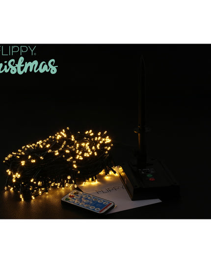 Instalatie luminoasa de Craciun cu LED, 300 LED-uri, 32 metri lungime, 8 programe, interior/exterior, incarcare solara