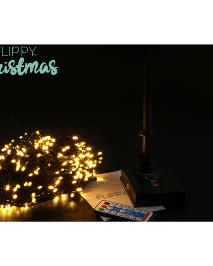 Instalatie luminoasa de Craciun cu LED, 300 LED-uri, 32 metri lungime, 8 programe, interior/exterior, incarcare solara