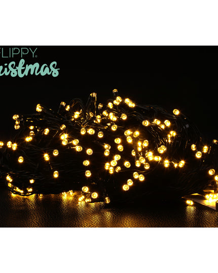 Instalatie luminoasa de Craciun cu LED, 300 LED-uri, 32 metri lungime, 8 programe, interior/exterior, incarcare solara