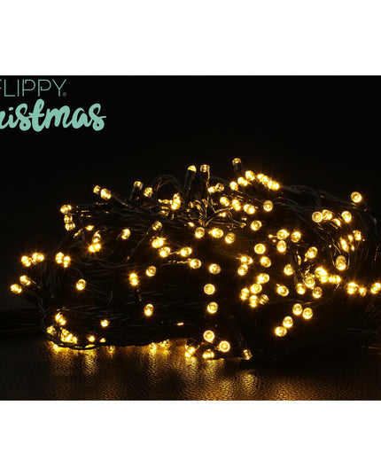 Instalatie luminoasa de Craciun cu LED, 300 LED-uri, 32 metri lungime, 8 programe, interior/exterior, incarcare solara