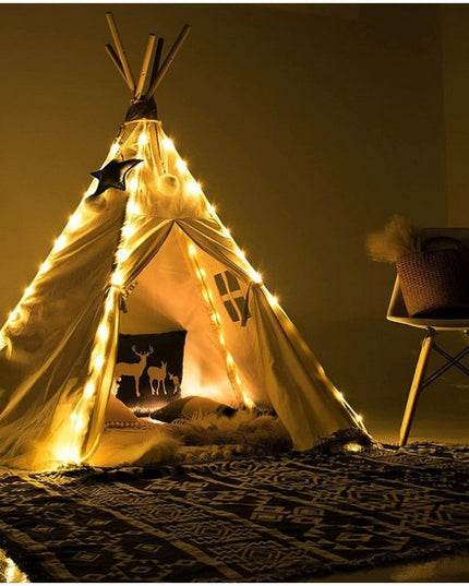 Instalatie luminoasa de Craciun tip furtun luminos, 300 LED-uri, 32 metri lungime, 8 programe, 2 metri prelungitor, sarma din cupru, incarcare solara