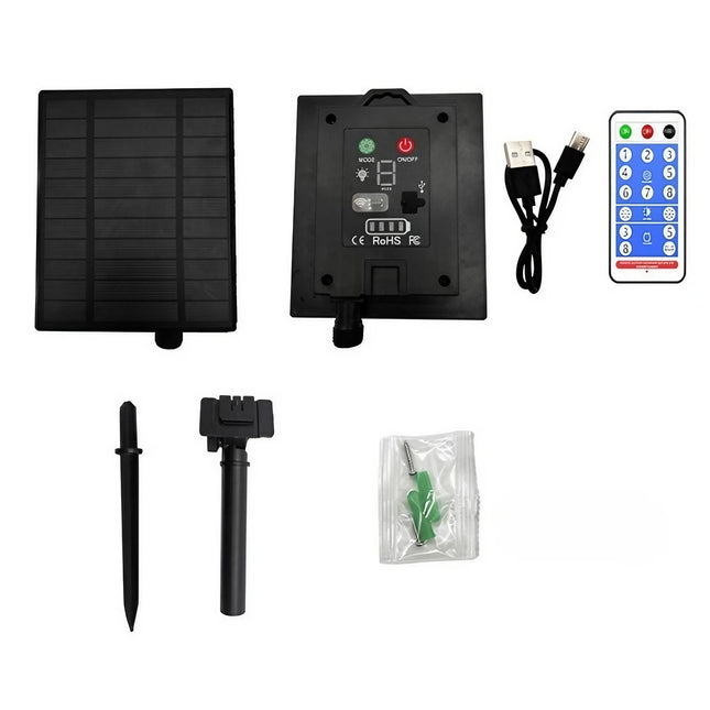 Instalatie Solara Craciun Turturi, IP44, 5 m, 143 Led-uri, Perdea Franjurata, cald, 8 jocuri de lumini, cu Telecomanda, 31V, 500 mAh, Acumulator de 2400 mAh, Exterior, Prelungitor 5 m inclus, Fir