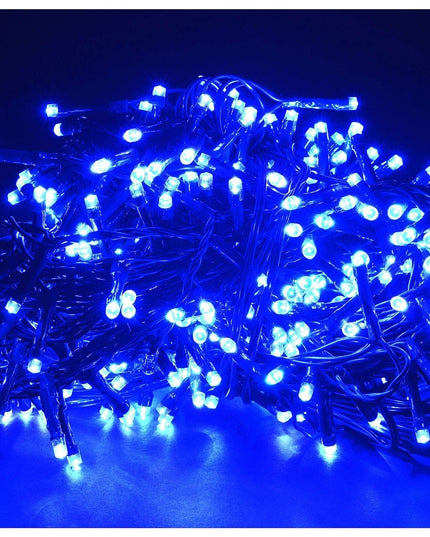 Instalatie Solara Craciun Turturi, IP44, 5 m, 143 Led-uri, Perdea Franjurata, rece, 8 jocuri de lumini, cu Telecomanda, 31V, 250 mAh, Acumulator de 1200 mAh, Exterior, Prelungitor 5 m inclus, Fir