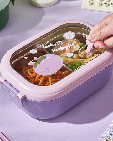 Cutie pentru Pranz sau Gustari, cu Doua Compartimente, pentru Copii si Adulti, Etansare, PP, Perfect pentru Scoala si Birou, 1000 mL, 22.5x14.5x8 cm
