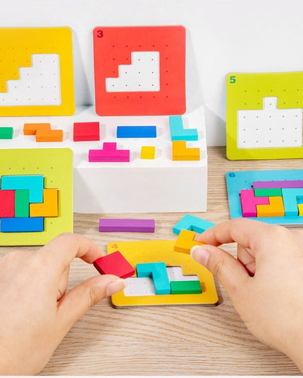 Joc Interactiv, Tip Puzzle, din Lemn, +3 Ani, 128 Piese, 15 x 17 x 3.5 cm