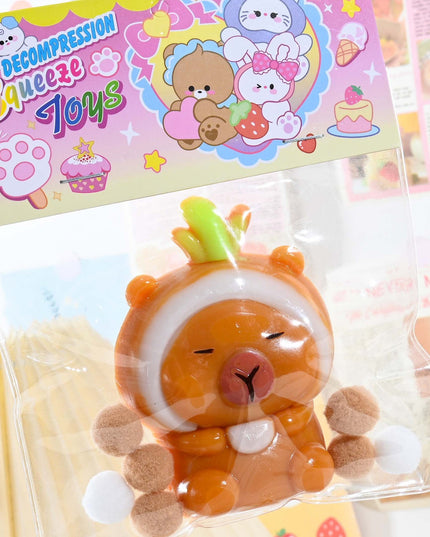 Jucarie Antistres Squishy, cu Revenire Lenta, Model Capybara, 7cmx6.5 cm, din TPR, Ambalaj