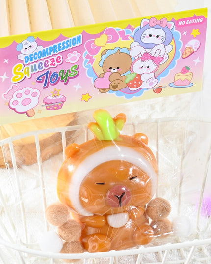 Jucarie Antistres Squishy, cu Revenire Lenta, Model Capybara, 7cmx6.5 cm, din TPR, Ambalaj