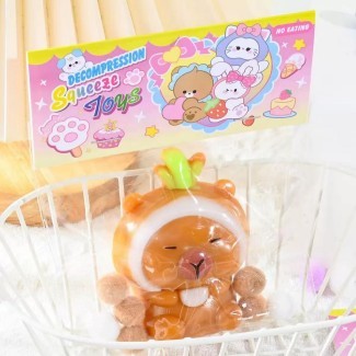 Jucarie Antistres Squishy, cu Revenire Lenta, Model Capybara, 7cmx6.5 cm, din TPR, Ambalaj