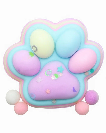 Jucarie Antistres Squishy, cu Revenire Lenta, Labuta de Pisica Pufoasa, 7.5 cm, Ambalaj , Model 27053