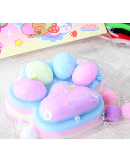Jucarie Antistres Squishy, cu Revenire Lenta, Labuta de Pisica Pufoasa, 7.5 cm, Ambalaj , Model 27053