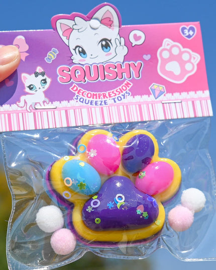 Jucarie Antistres Squishy, Labuta de Pisica Squeeze Toys, cu Revenire Lenta, 7.5 cm, Model 270514
