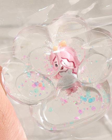 Jucarie Antistres Squishy, Labuta de Pisica Pufoasa, cu Revenire Lenta, 7 x 6.5 cm, Model Printesa