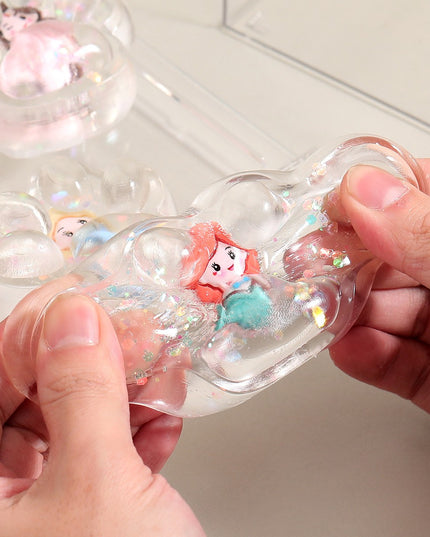 Jucarie Antistres Squishy, Labuta de Pisica Pufoasa, cu Revenire Lenta, 7 x 6.5 cm, Model Printesa