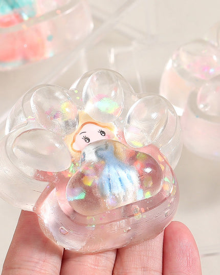 Jucarie Antistres Squishy, Labuta de Pisica Pufoasa, cu Revenire Lenta, 7 x 6.5 cm, Model Printesa