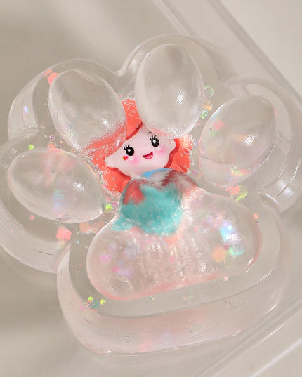 Jucarie Antistres Squishy, Labuta de Pisica Pufoasa, cu Revenire Lenta, 7 x 6.5 cm, Model Printesa