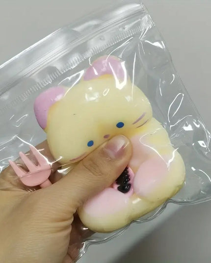 Jucarie Antistres Squishy, cu Revenire Lenta, Model Pisicuta, Squeeze Pinch Family, 9 x 5.5 cm