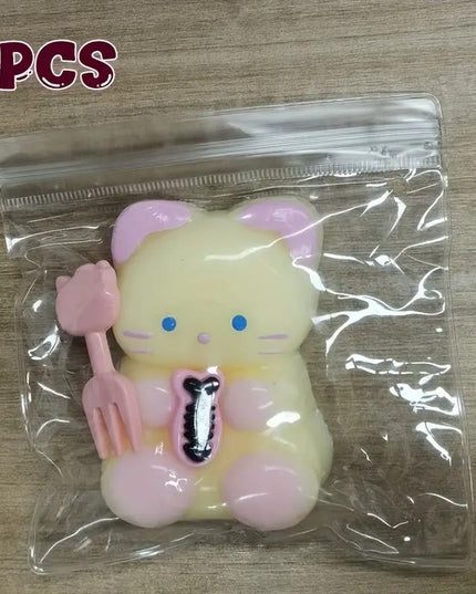 Jucarie Antistres Squishy, cu Revenire Lenta, Model Pisicuta, Squeeze Pinch Family, 9 x 5.5 cm