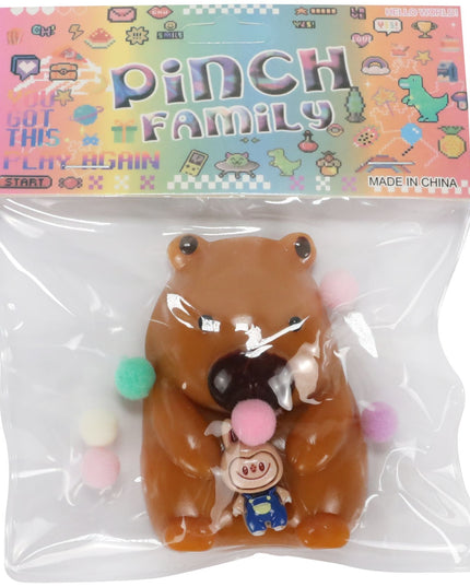 Jucarie Antistres Squishy, cu Revenire Lenta, Squeeze Pinch Family, Model Urs, Ambalaj , 4.5 x 7.2 cm