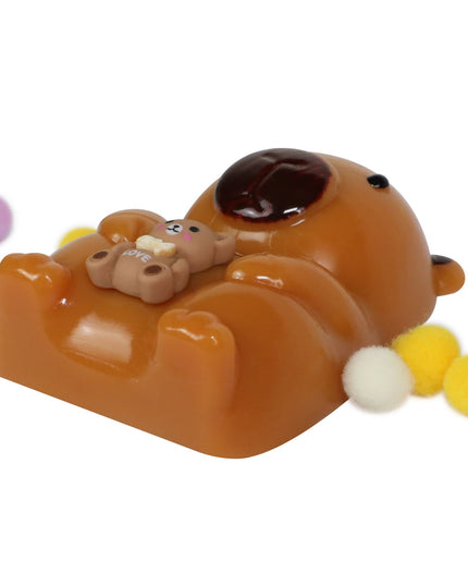 Jucarie Antistres Squishy, cu Revenire Lenta, Squeeze Pinch Family, Model Urs, Ambalaj , 4.5 x 7.2 cm
