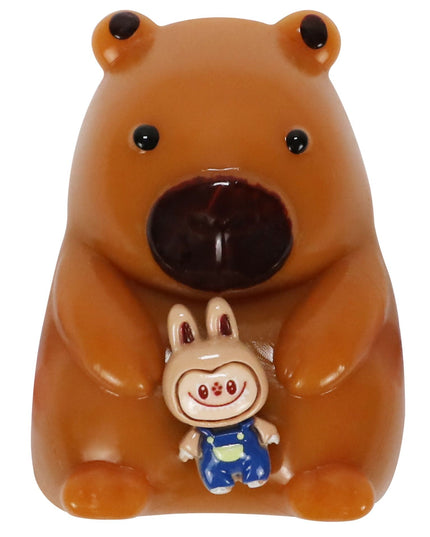 Jucarie Antistres Squishy, cu Revenire Lenta, Squeeze Pinch Family, Model Urs, Ambalaj , 4.5 x 7.2 cm