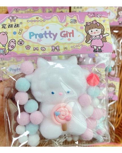Jucarie Antistres Squishy, cu Revenire Lenta, Squeeze Pretty Girl, Model Animalut, Ambalaj