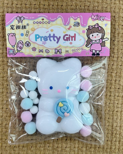 Jucarie Antistres Squishy, cu Revenire Lenta, Squeeze Pretty Girl, Model Animalut, Ambalaj