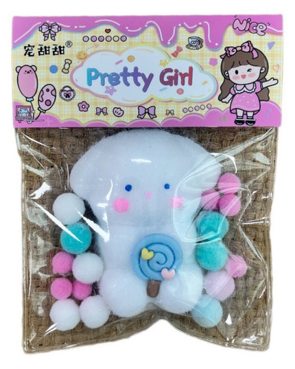 Jucarie Antistres Squishy, cu Revenire Lenta, Squeeze Pretty Girl, Model Animalut, Ambalaj