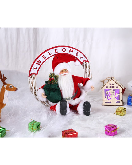 Jucarie decorativa, Mos Craciun, x , grosime , lana, tesatura de plus, poliester, interior/exterior