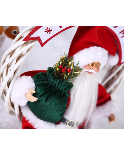Jucarie decorativa, Mos Craciun, x , grosime , lana, tesatura de plus, poliester, interior/exterior