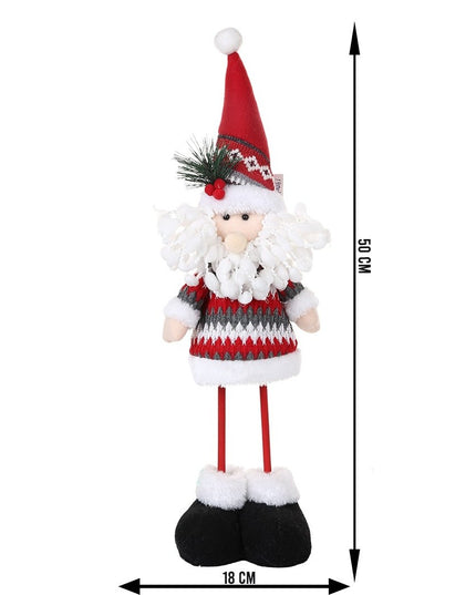 Jucarie decorativa, Mos Craciun,lana, tesatura de plus, poliester, interior/exterior