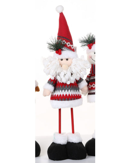 Jucarie decorativa, Mos Craciun,lana, tesatura de plus, poliester, interior/exterior