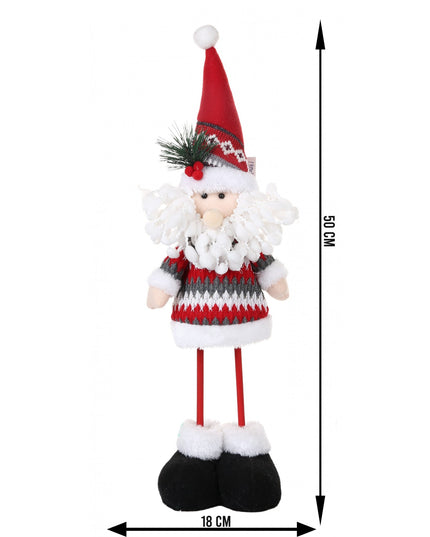 Jucarie decorativa, Mos Craciun,lana, tesatura de plus, poliester, interior/exterior