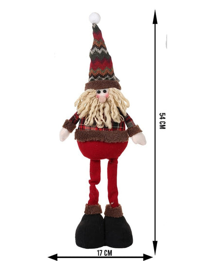 Jucarie decorativa, Mos Craciun,lana, tesatura de plus, poliester, interior/exterior