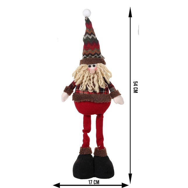 Jucarie decorativa, Mos Craciun,lana, tesatura de plus, poliester, interior/exterior