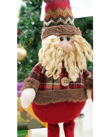 Jucarie decorativa, Mos Craciun,lana, tesatura de plus, poliester, interior/exterior