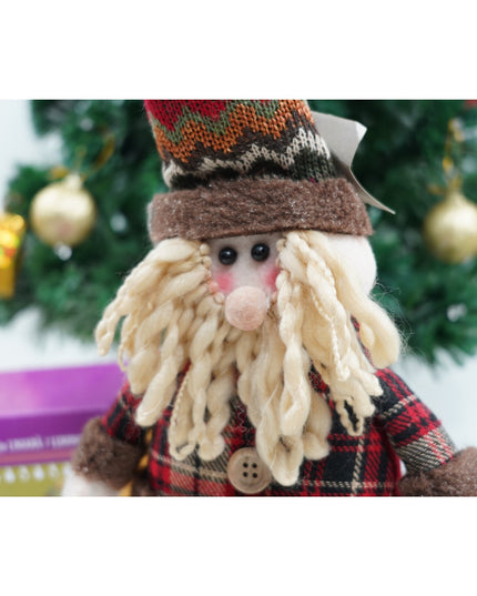 Jucarie decorativa, Mos Craciun,lana, tesatura de plus, poliester, interior/exterior