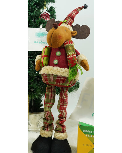 Jucarie decorativa, Ren, inaltime , cu extensie pana la , latime , lana, tesatura de plus, poliester, interior/exterior