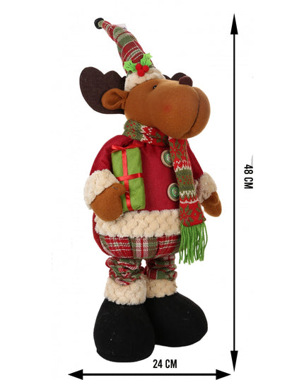 Jucarie decorativa, Ren, inaltime , cu extensie pana la , latime , lana, tesatura de plus, poliester, interior/exterior