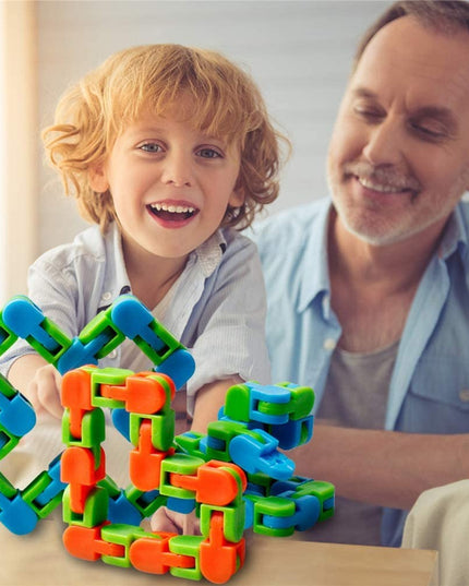 Jucarie Senzoriala Antistres, Fidget Toys, Puzzle de Imbinat Tip Sarpe, 24 Piese, +3 Ani, /