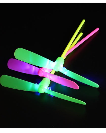 Set 4 Jucarii Libelula Zburatoare, Distractive pentru Copii, Aruncatoare Manuale din Plastic, cu Lumini