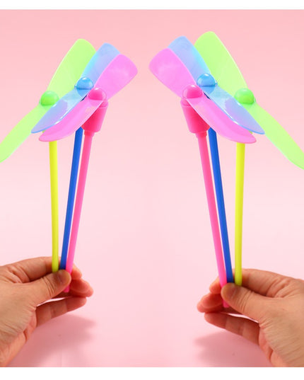 Set 4 Jucarii Libelula Zburatoare, Distractive pentru Copii, Aruncatoare Manuale din Plastic, cu Lumini