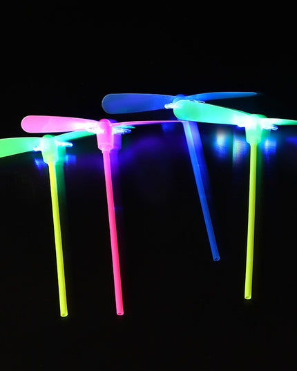 Set 4 Jucarii Libelula Zburatoare, Distractive pentru Copii, Aruncatoare Manuale din Plastic, cu Lumini