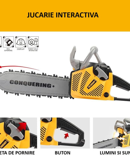 Jucarie Fierastrau Electric pentru Copii, cu Sunete și Lumini, Joc de Rol Interactiv, +3 Ani, 43 x 10 x 18.5 cm