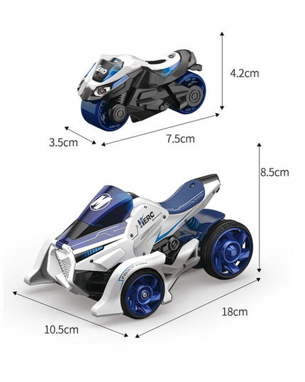 Jucarie pentru copii, masina cu extensie de motocicleta 2 in 1, albastra