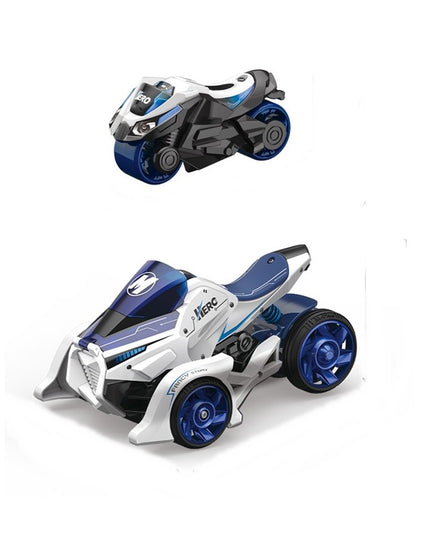 Jucarie pentru copii, masina cu extensie de motocicleta 2 in 1, albastra